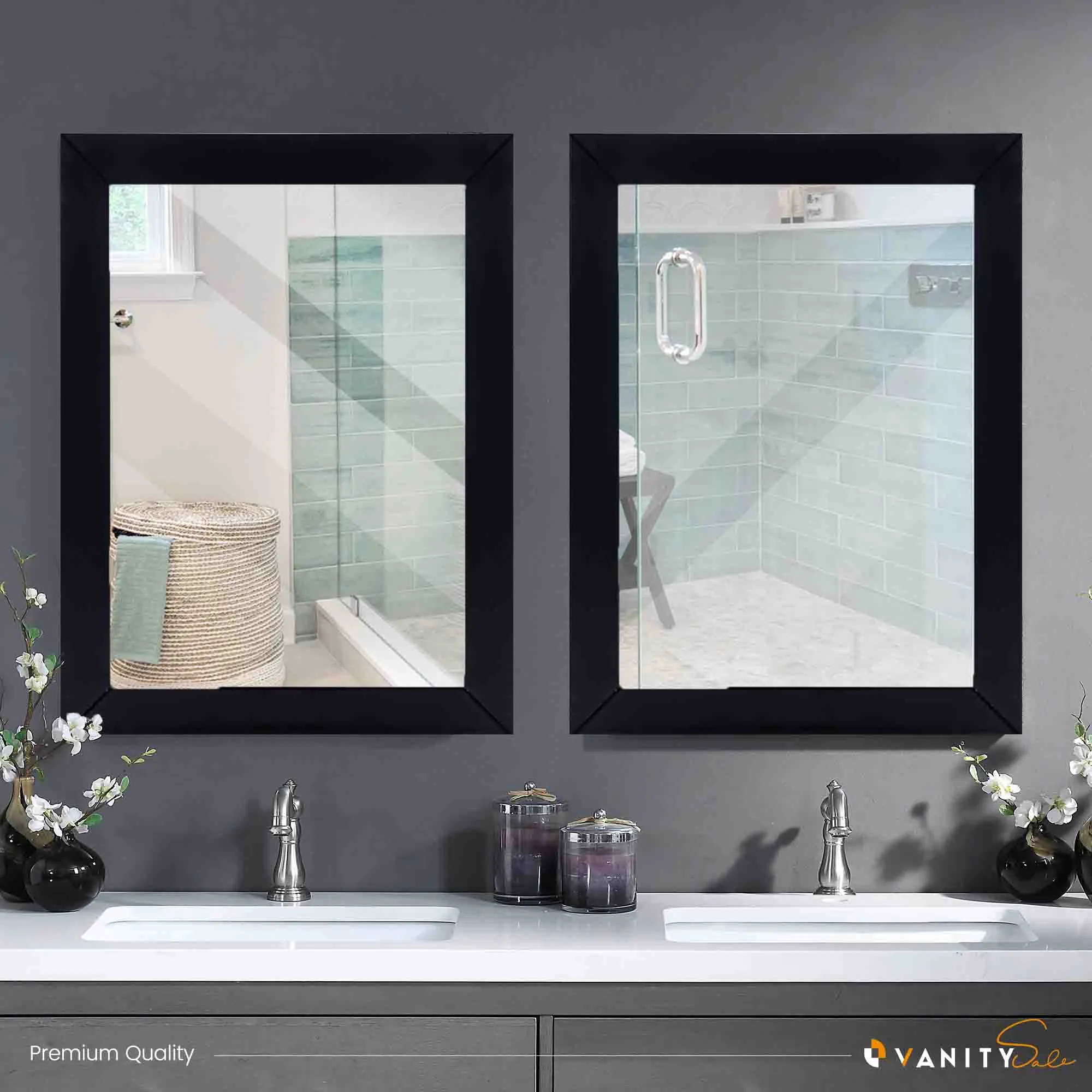 black rectangle bathroom vanity mirror