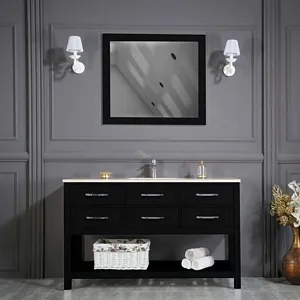 Black bathroom deals vanity 42 inch