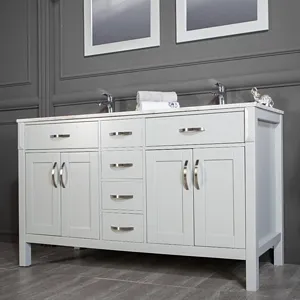 Woodbridge 56 inch Light Gray Bathroom Cabinet