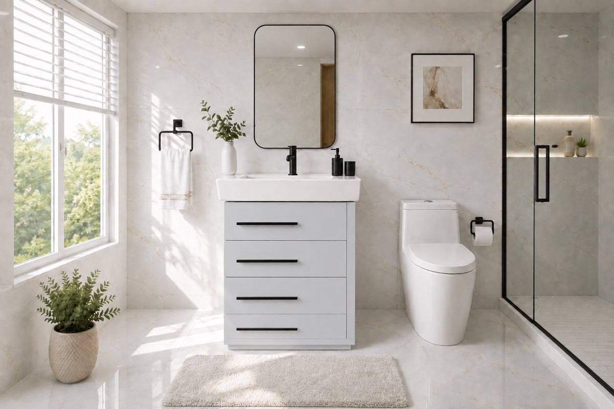 Adora Bathroom Cabinet - Light Gray 24"