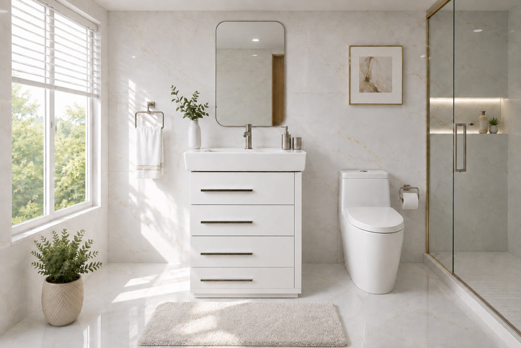 Adora Bathroom Cabinet - Bright White 24"