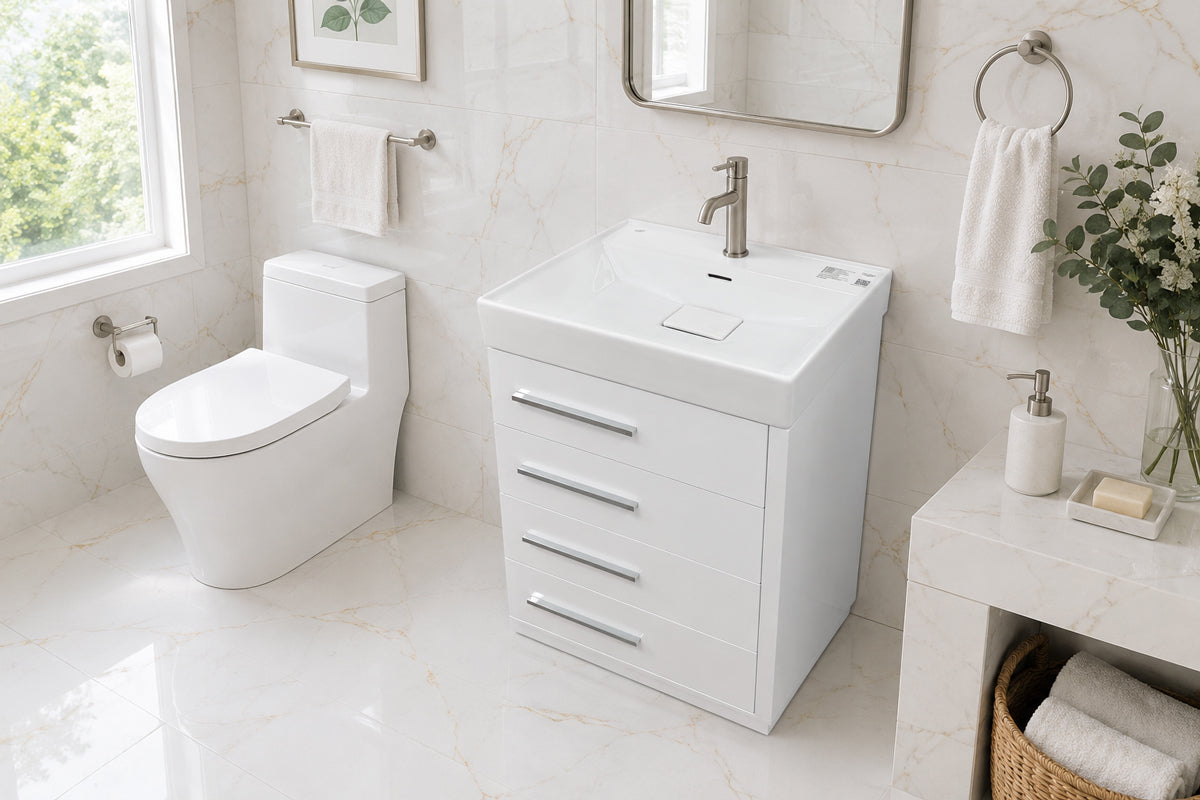 Adora Bathroom Cabinet - Bright White 24" - 2