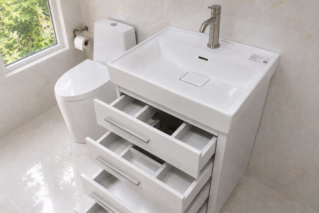 Adora Bathroom Cabinet - Bright White 24" - 3