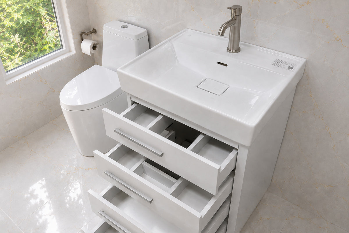 Adora Bathroom Cabinet - Bright White 24" - 3