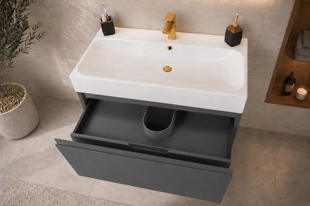 Gala Bathroom Cabinet - Dark Gray 39" - 2