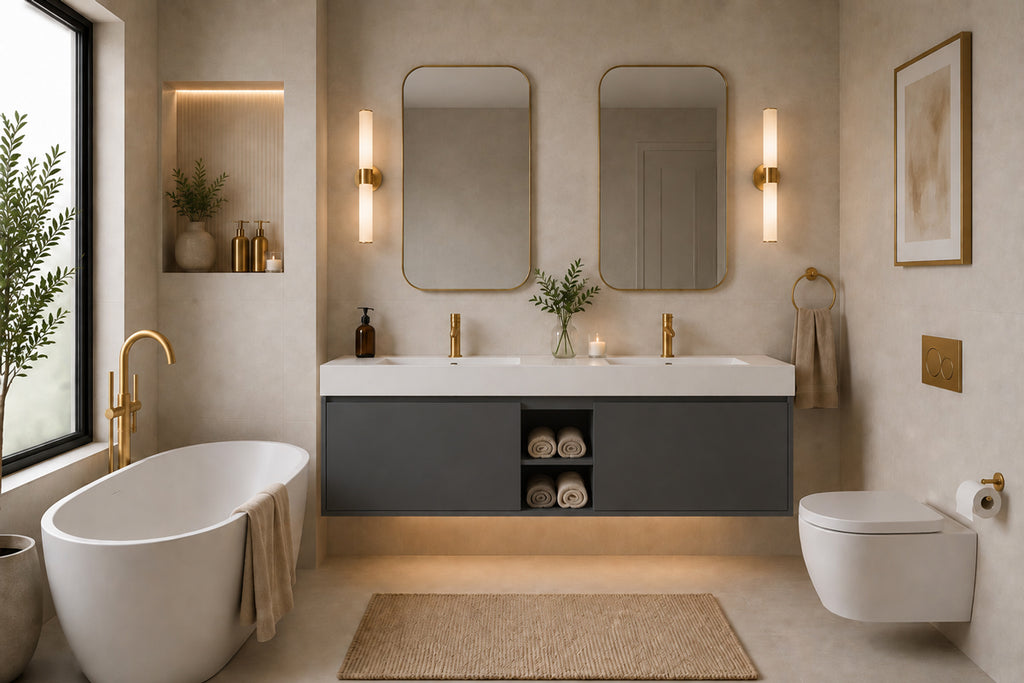 Gala Bathroom Cabinet - Dark Gray 60"