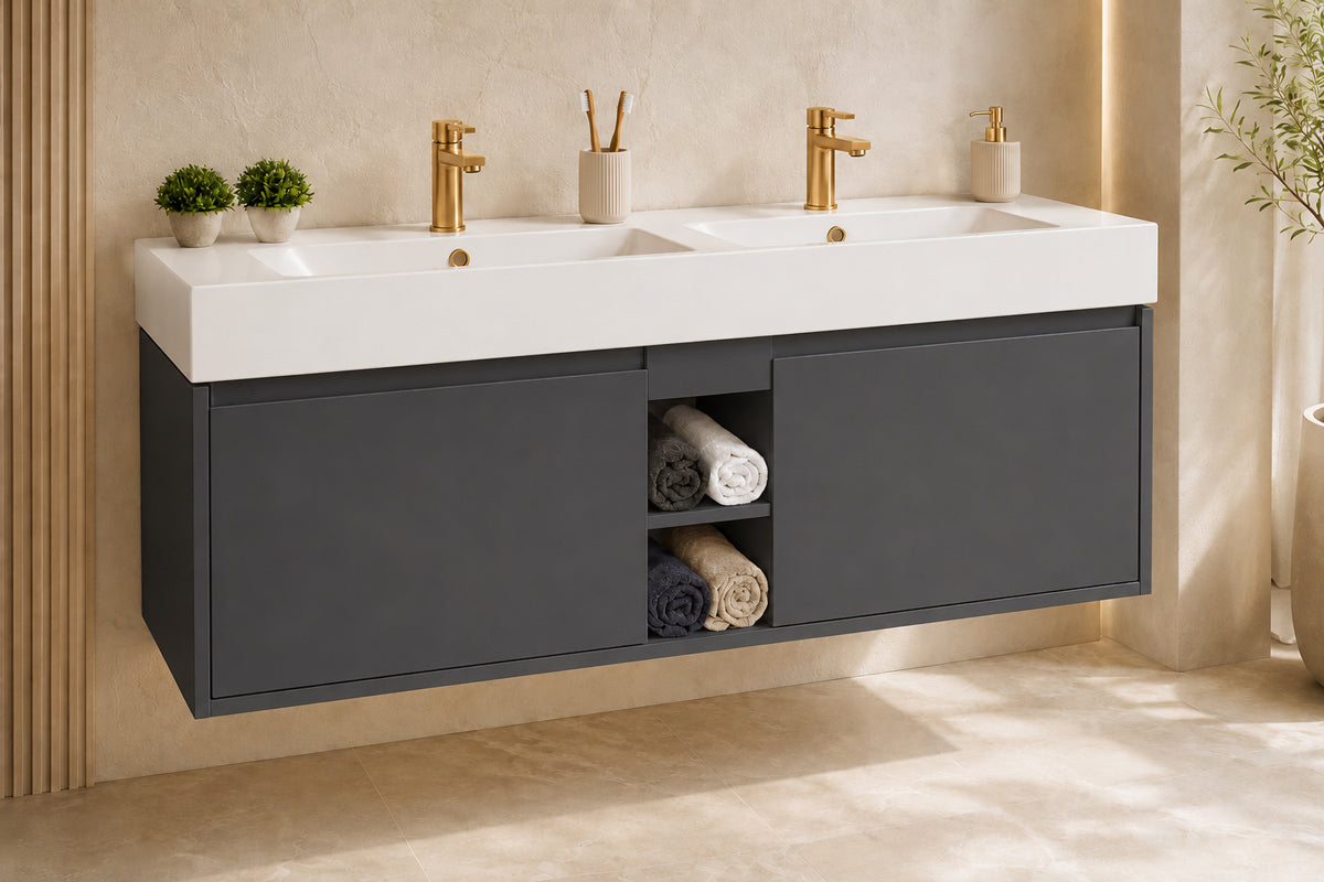 Gala Bathroom Cabinet - Dark Gray 60" - 2