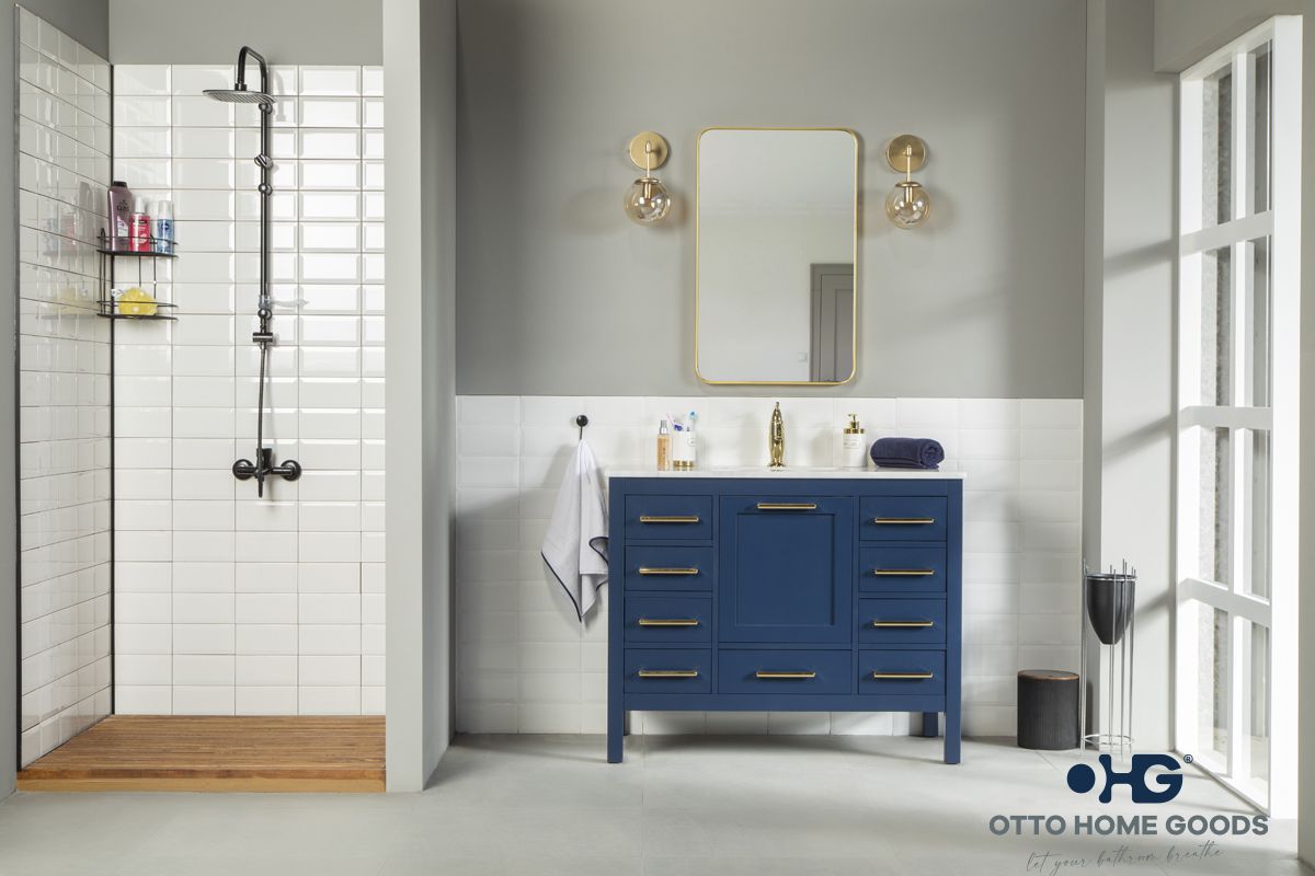 Ashley Bathroom Cabinet - Navy Blue 42"