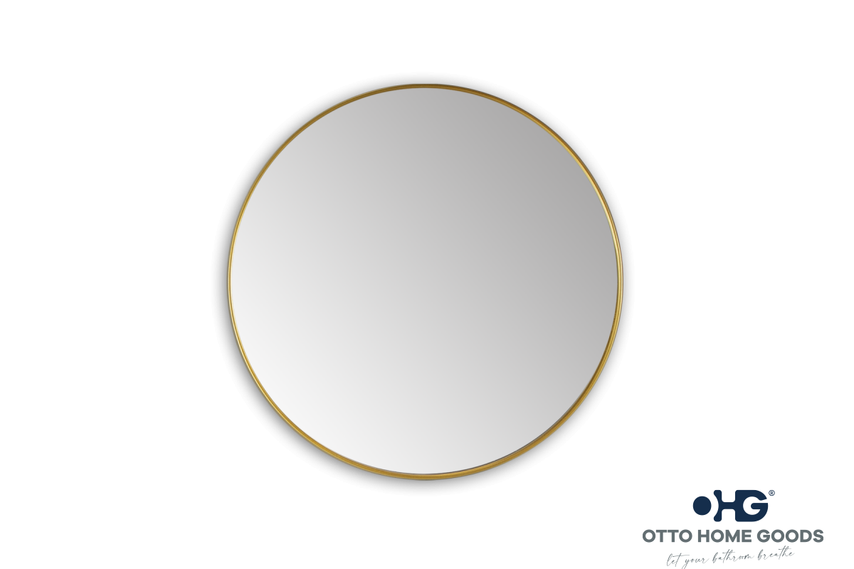 30" Round Gold Mirror