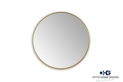 30" Round Gold Mirror