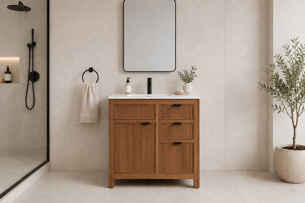 Catalina Bathroom Cabinet - Walnut 30"