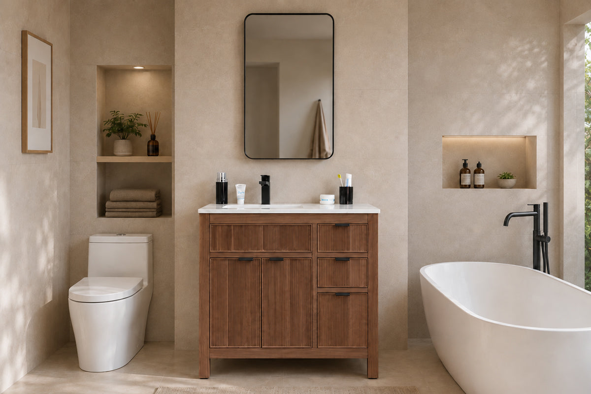 Catalina Bathroom Cabinet - Walnut 36"