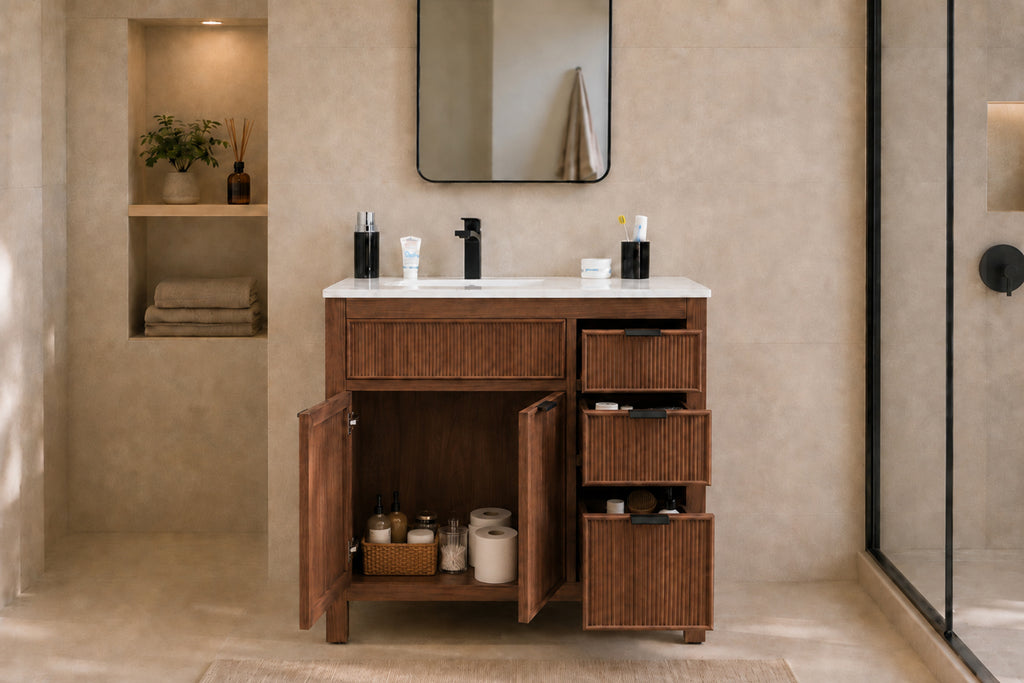 Catalina Bathroom Cabinet - Walnut 36" - 3