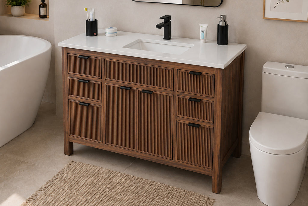 Catalina Bathroom Cabinet - Walnut 48" - 5
