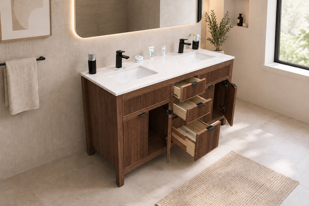 Catalina Bathroom Cabinet - Walnut 60" - 3