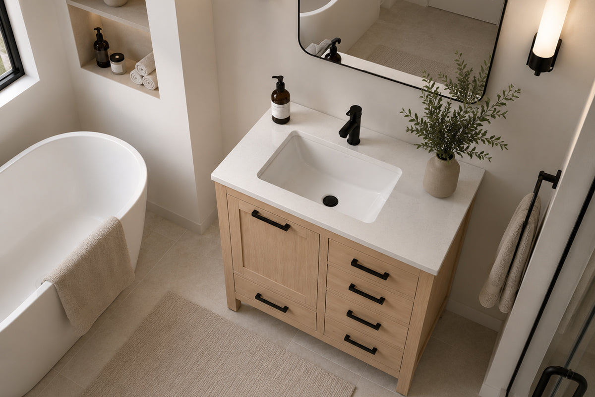 Ashley Bathroom Cabinet - Natural Oak 30" - 2