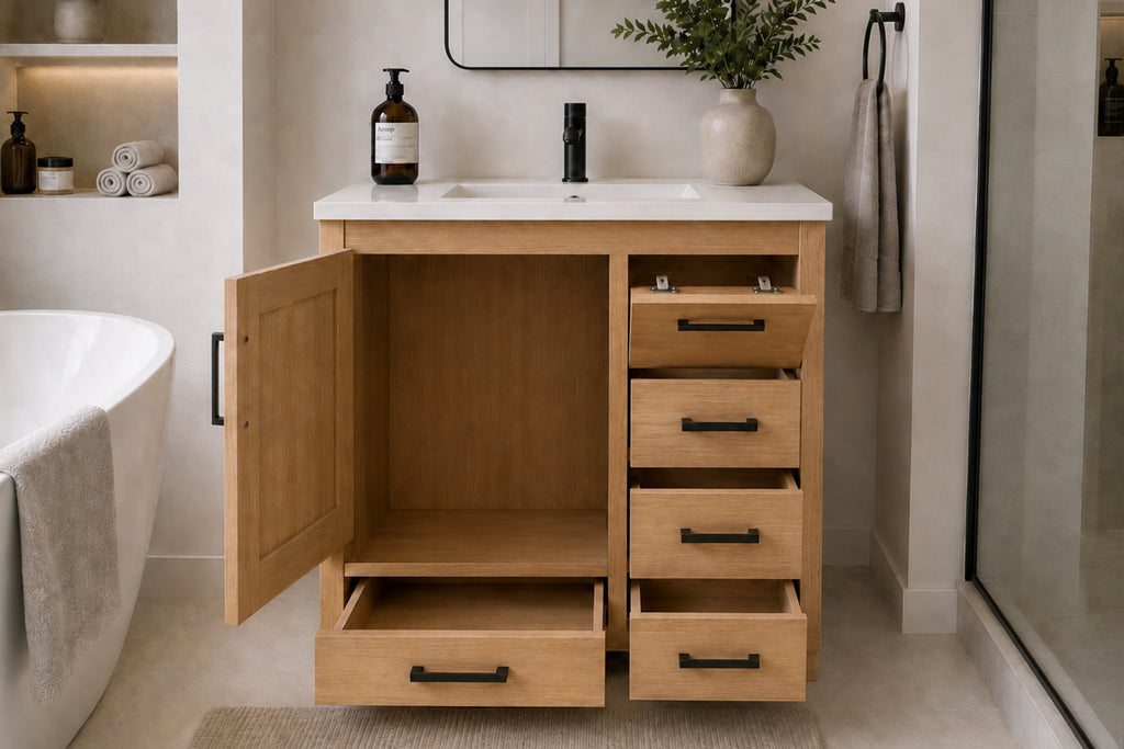 Ashley Bathroom Cabinet - Natural Oak 30" - 4