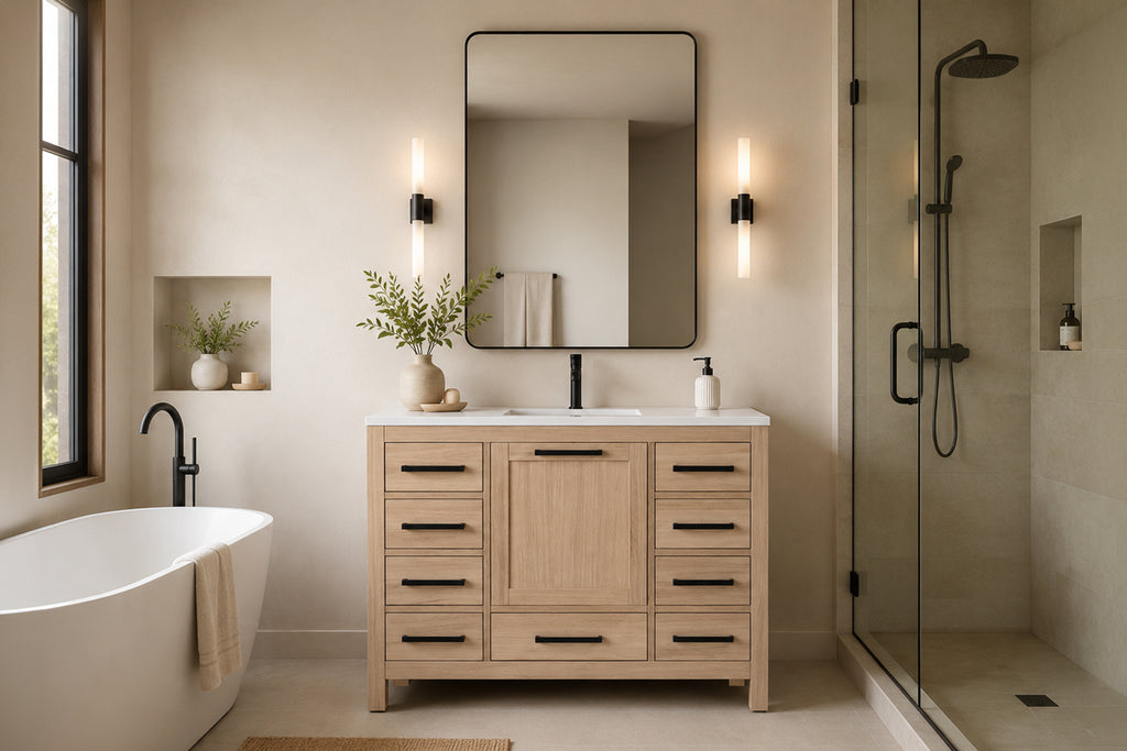 Ashley Bathroom Cabinet - Natural Oak 42"
