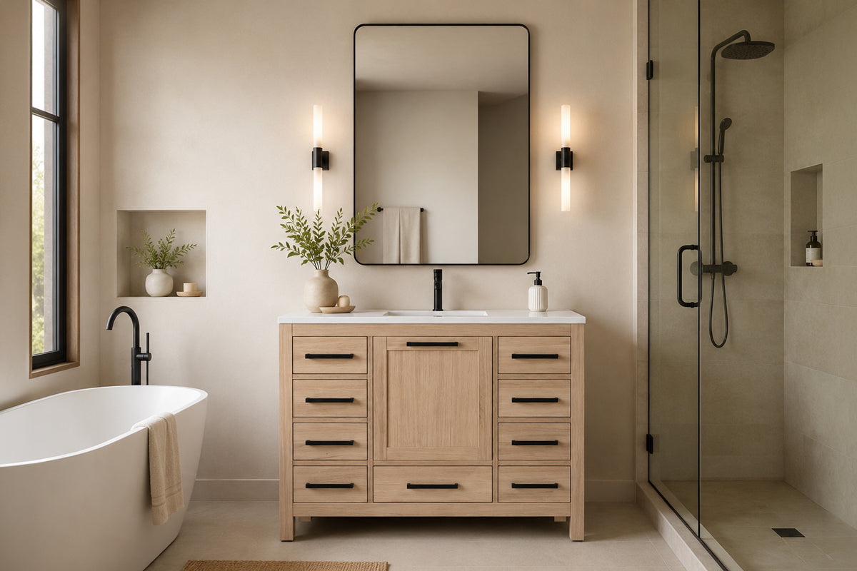 Ashley Bathroom Cabinet - Natural Oak 42"