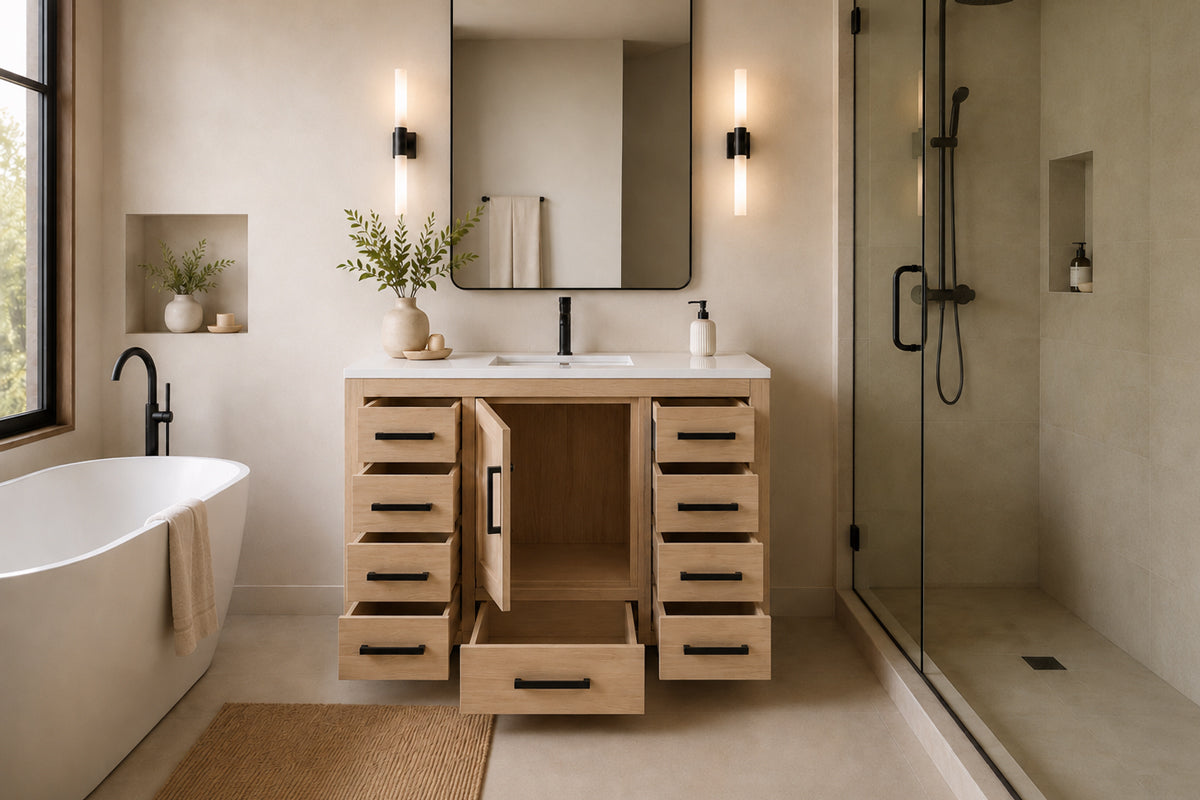 Ashley Bathroom Cabinet - Natural Oak 42" - 5
