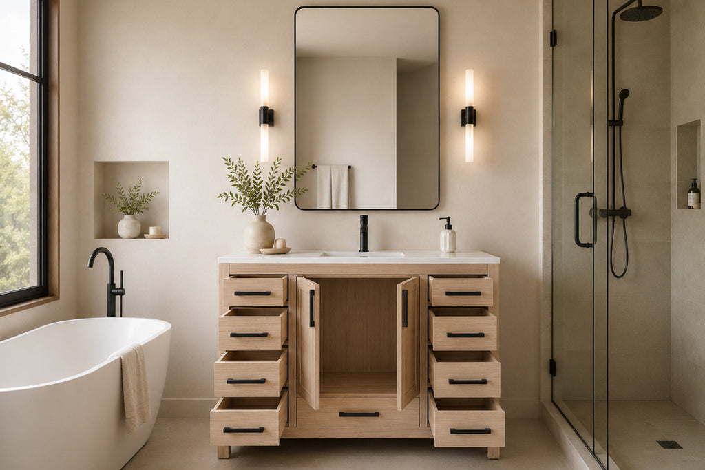 Ashley Bathroom Cabinet - Natural Oak 48" - 2