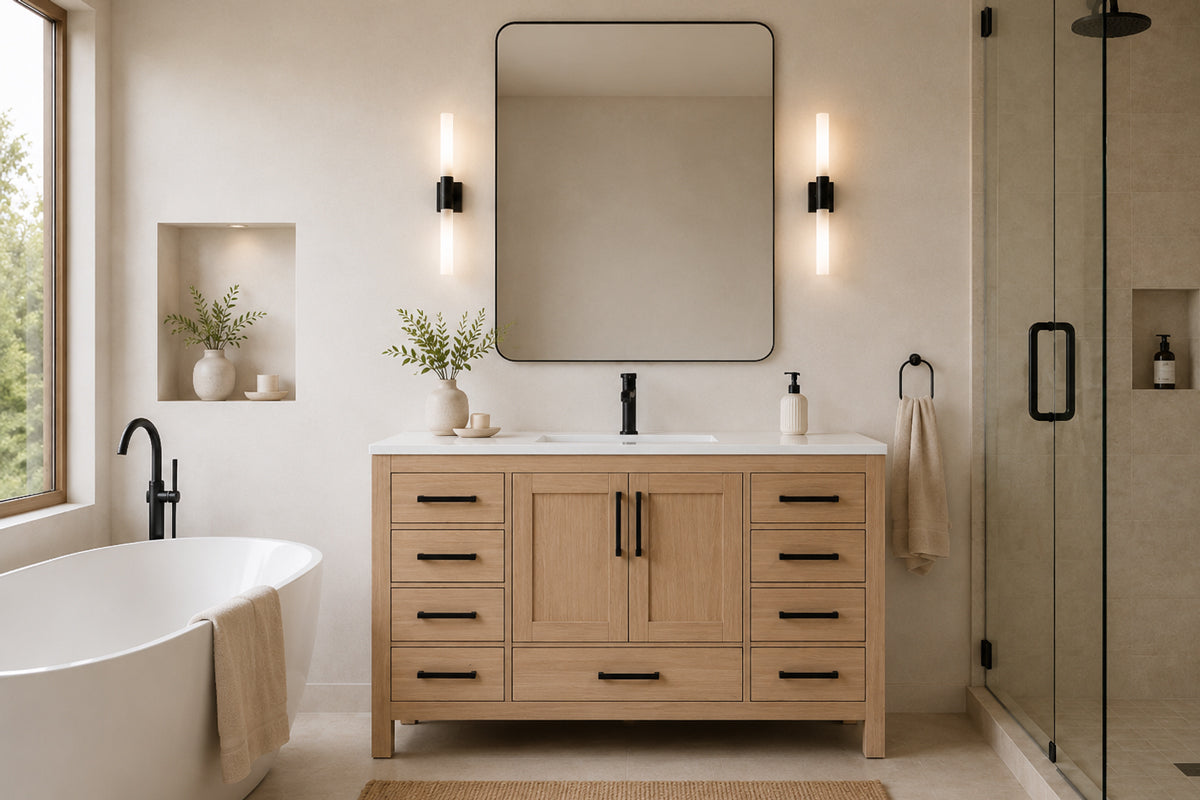 Ashley Bathroom Cabinet - Natural Oak 60" Single
