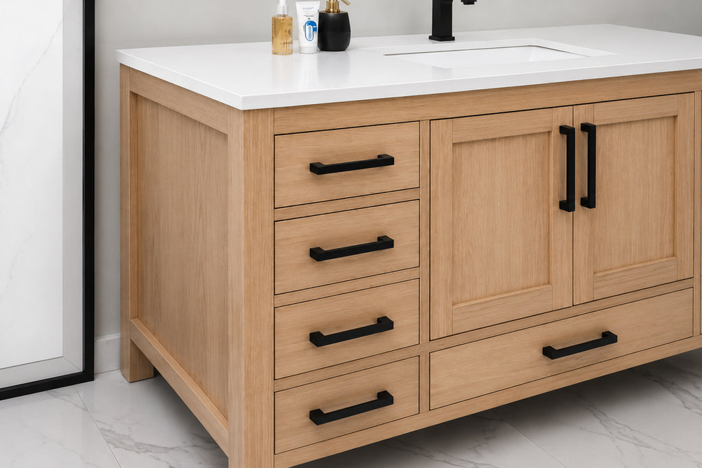 Ashley Bathroom Cabinet - Natural Oak 60" Single - 4