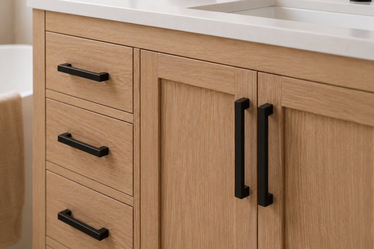 Ashley Bathroom Cabinet - Natural Oak 60" Single - 5