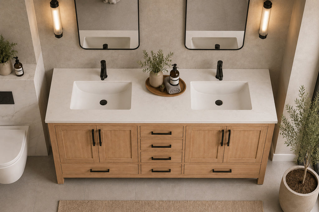 Ashley Bathroom Cabinet - Natural Oak 72" - 3