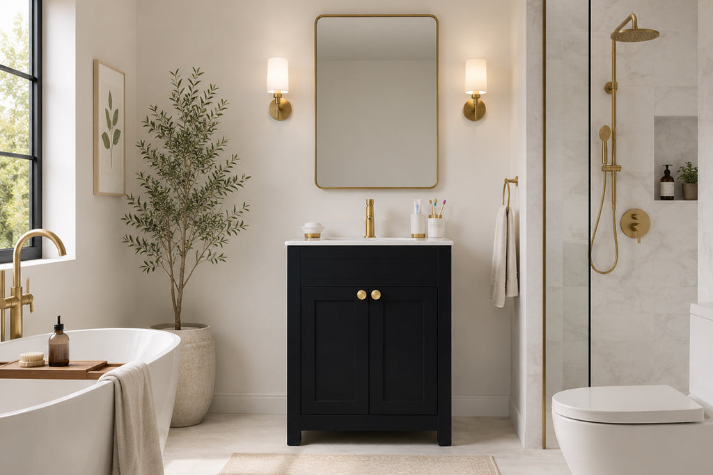 Aria Bathroom Cabinet - Black 24"