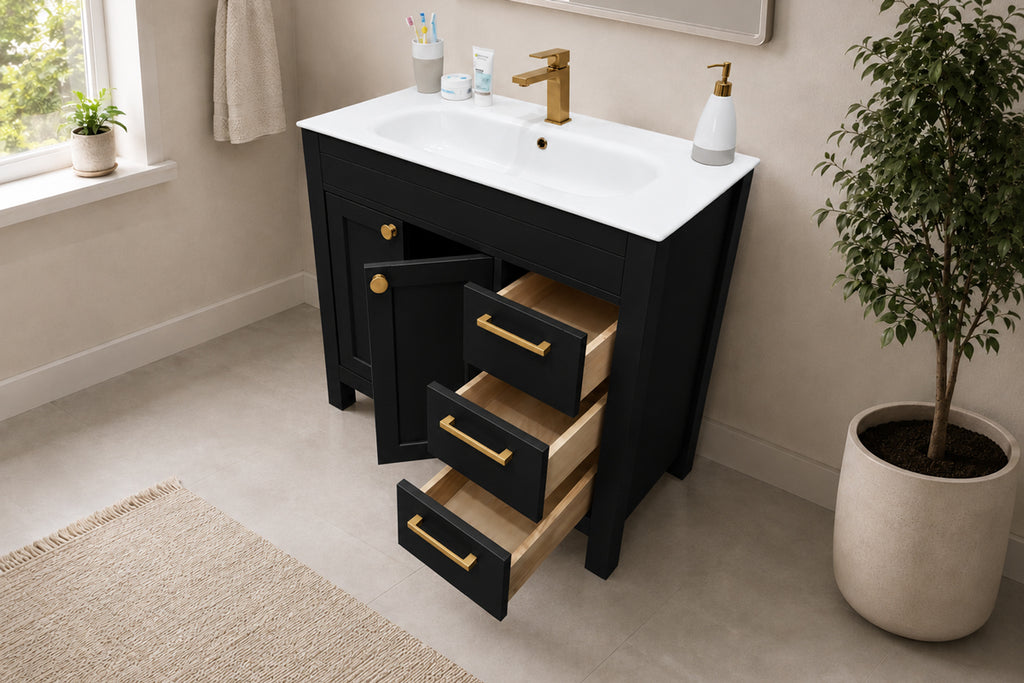 Aria Bathroom Cabinet - Black 36" - 2