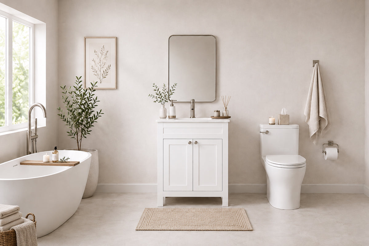 Aria Bathroom Cabinet - White 24"