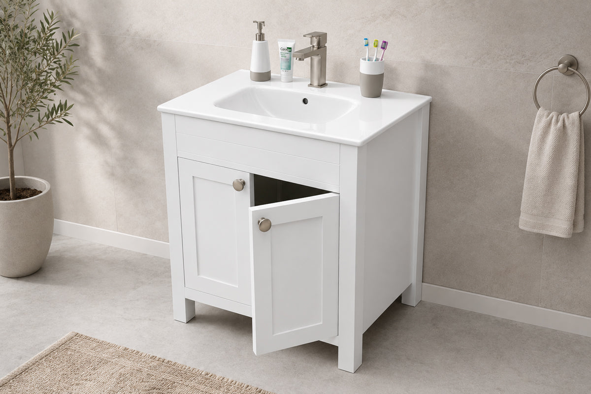 Aria Bathroom Cabinet - White 24" - 2