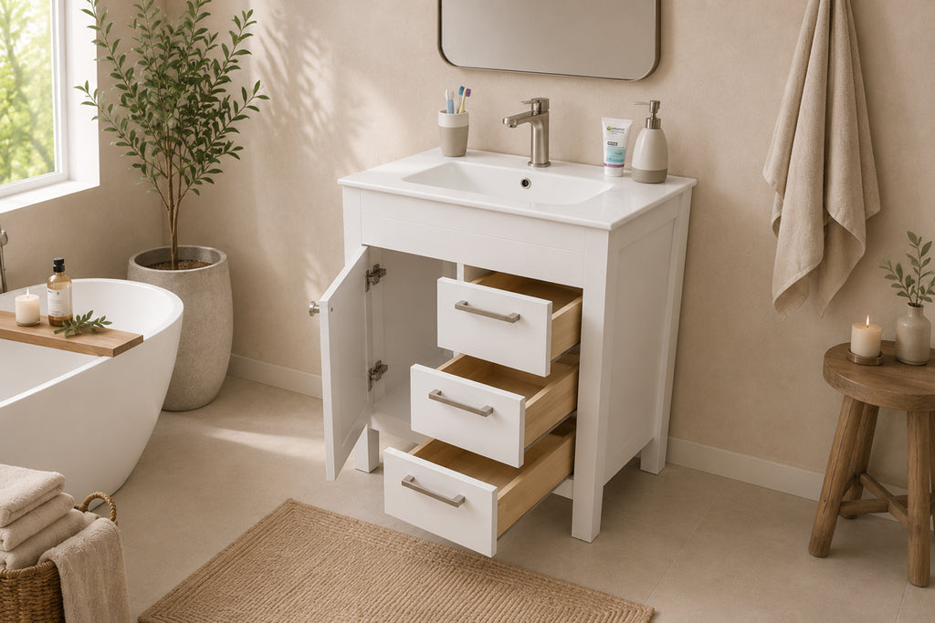 Aria Bathroom Cabinet - White 30" - 2