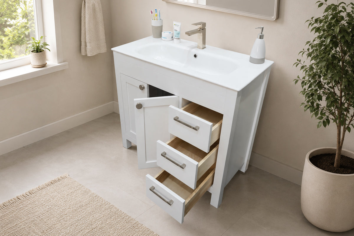 Aria Bathroom Cabinet - White 36" - 2