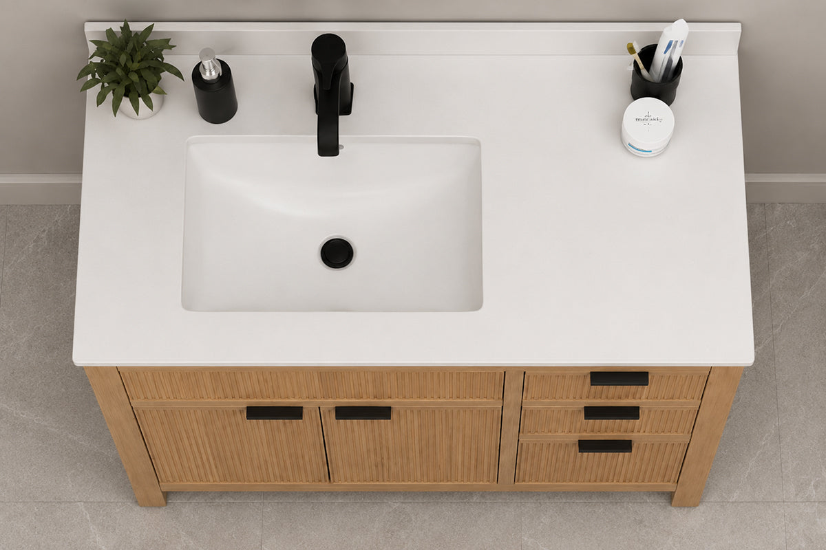 Catalina Bathroom Cabinet - Natural Oak 36" - 3