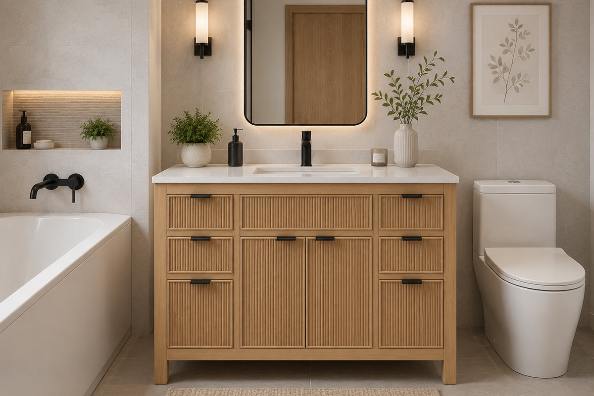 Catalina Bathroom Cabinet - Natural Oak 48"