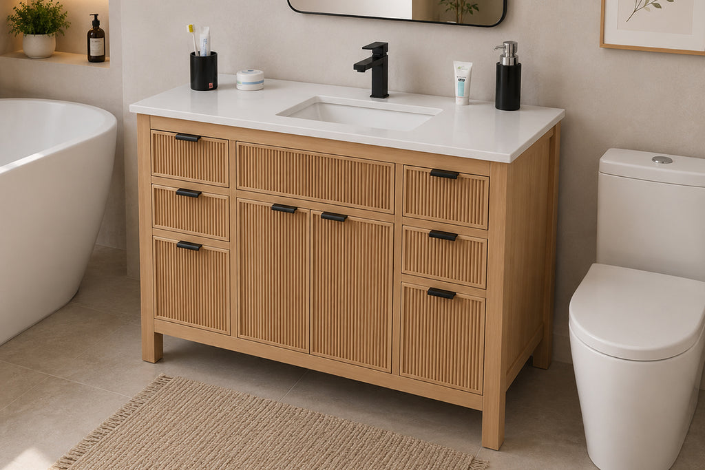 Catalina Bathroom Cabinet - Natural Oak 48" - 5