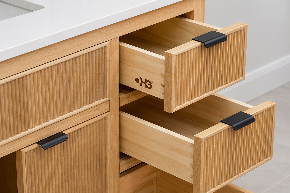 Catalina Bathroom Cabinet - Natural Oak 60" - 4