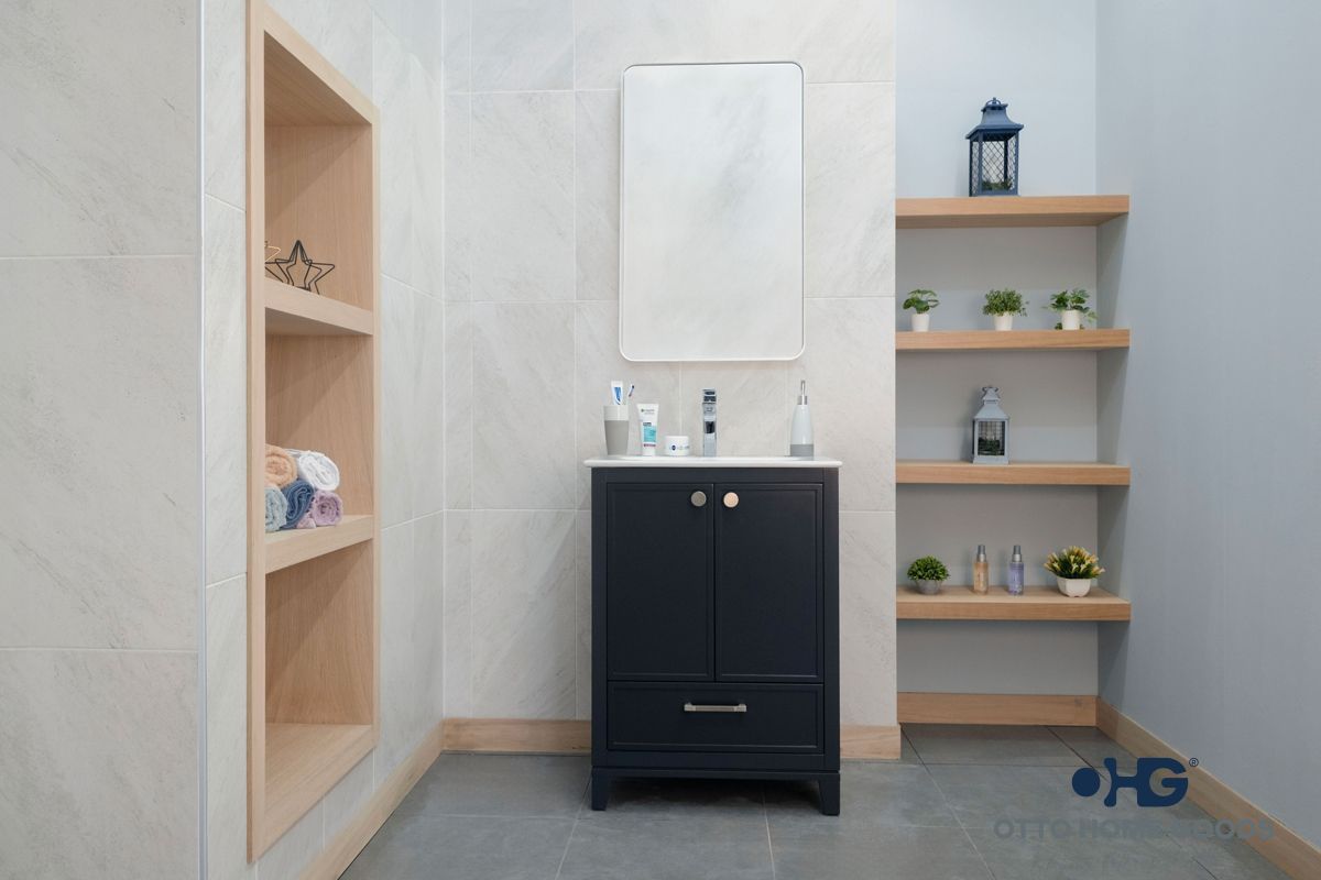 Frame Bathroom Cabinet - Dark Gray 24" - 7
