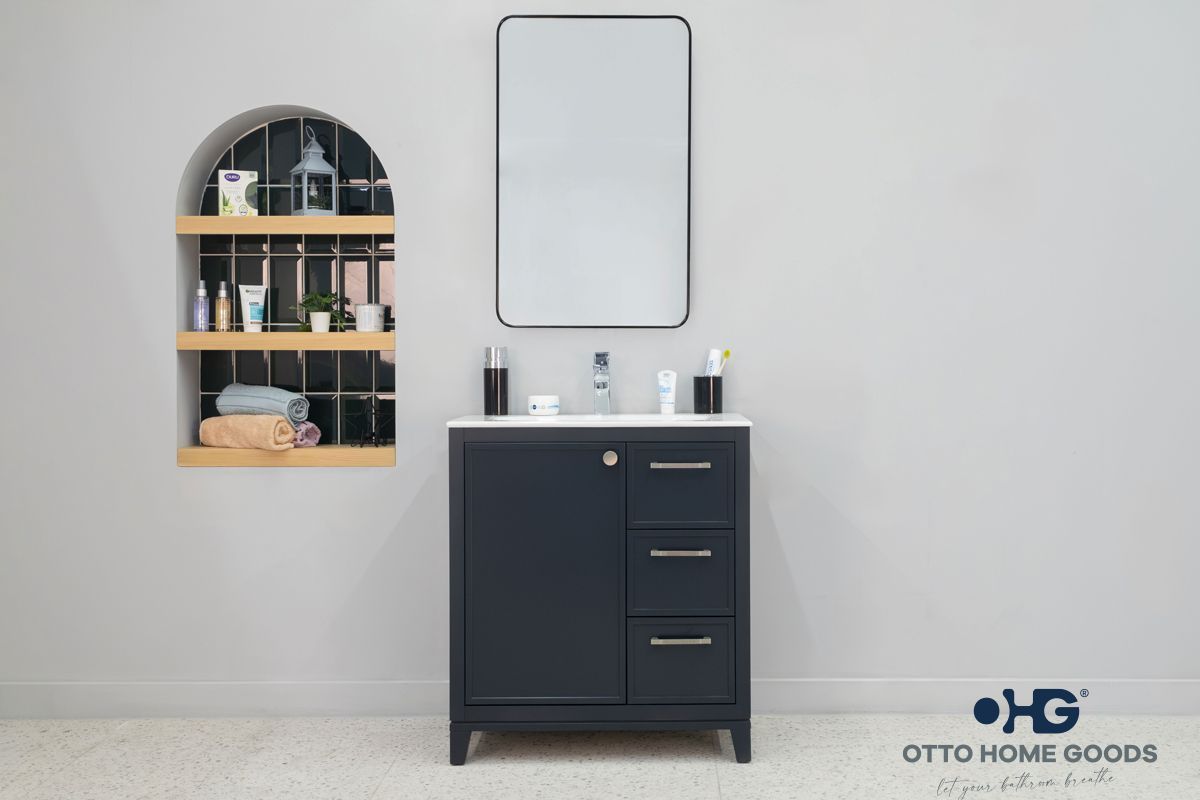 Frame Bathroom Cabinet - Dark Gray 30"