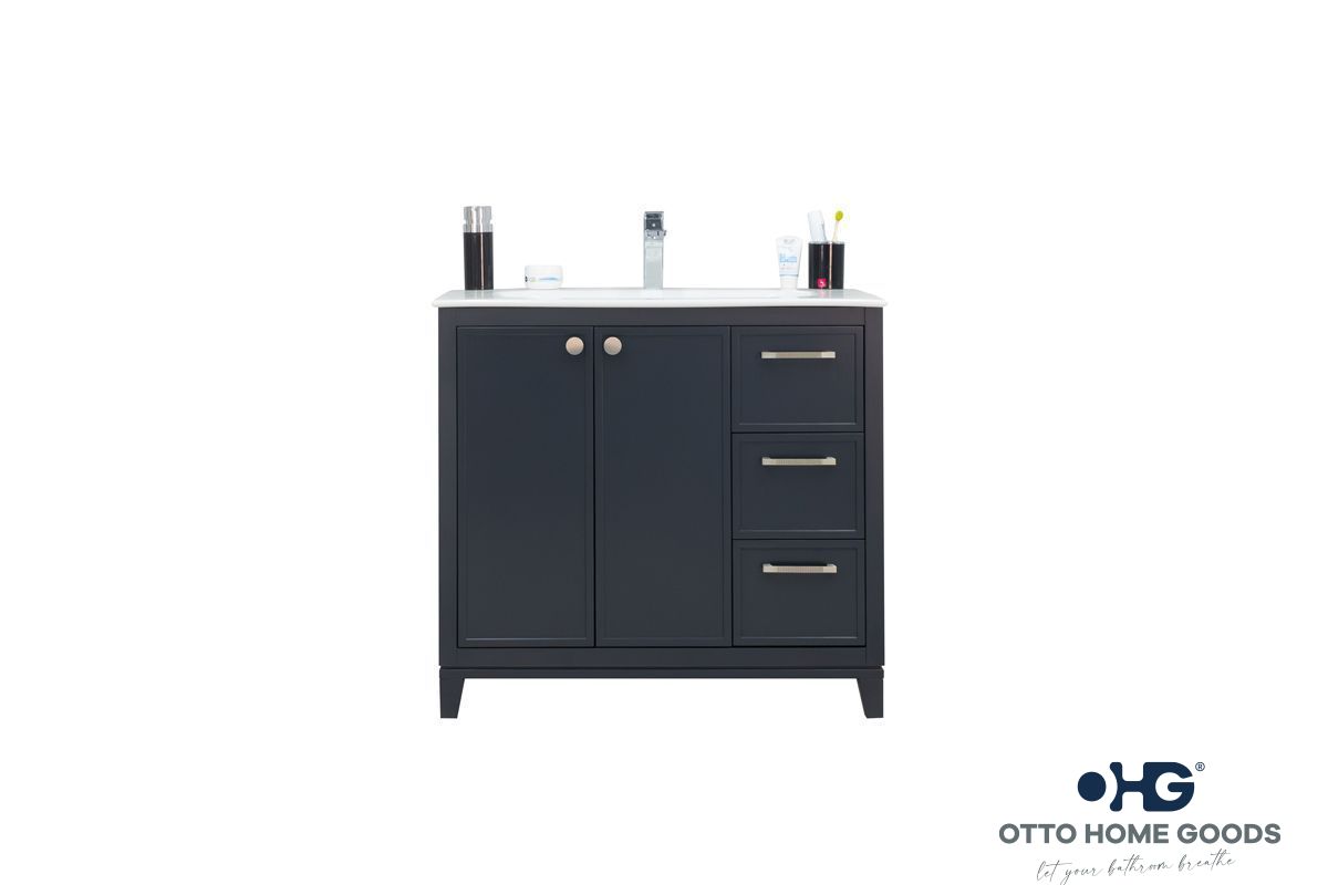 Frame Bathroom Cabinet - Dark Gray 36" - 4
