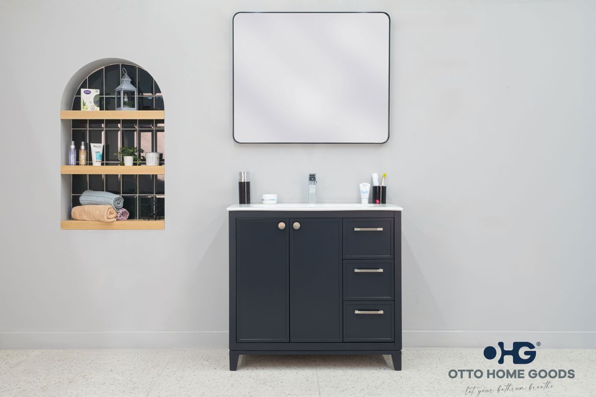 Frame Bathroom Cabinet - Dark Gray 36"