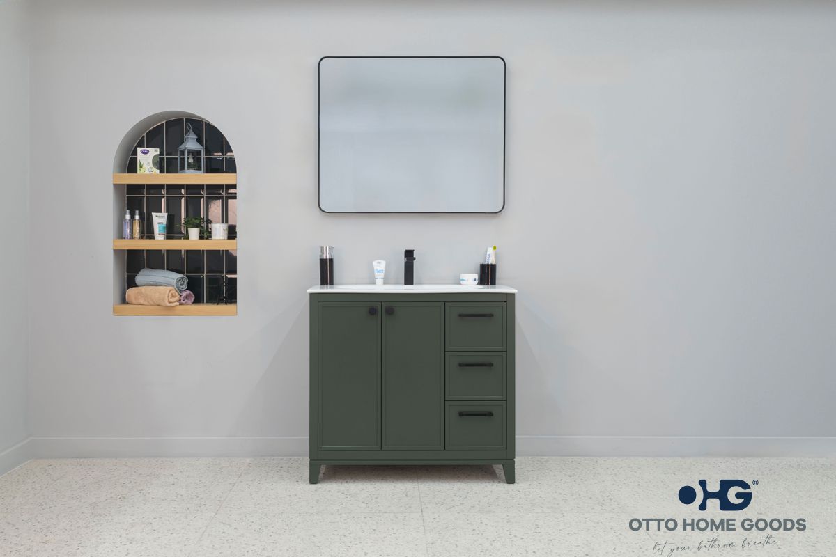 Frame Bathroom Cabinet - Pine Green 36"