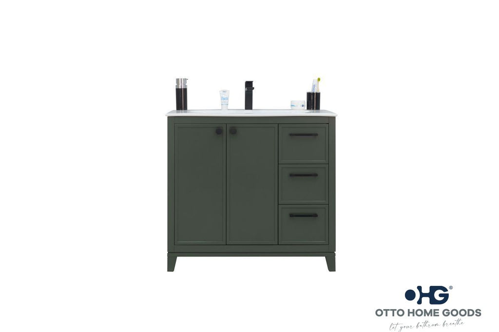 Frame Bathroom Cabinet - Pine Green 36" - 4