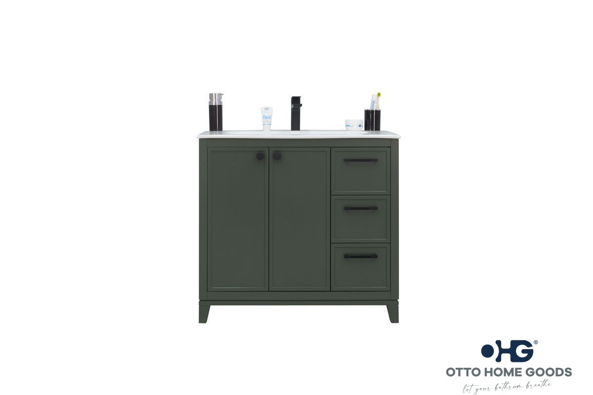 Frame Bathroom Cabinet - Pine Green 36" - 4