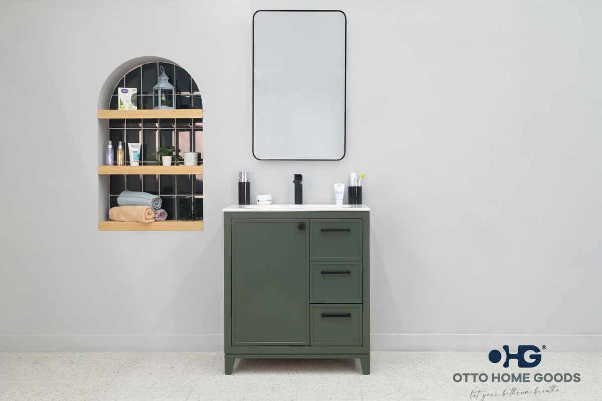 Frame Bathroom Cabinet - Pine Green 30"