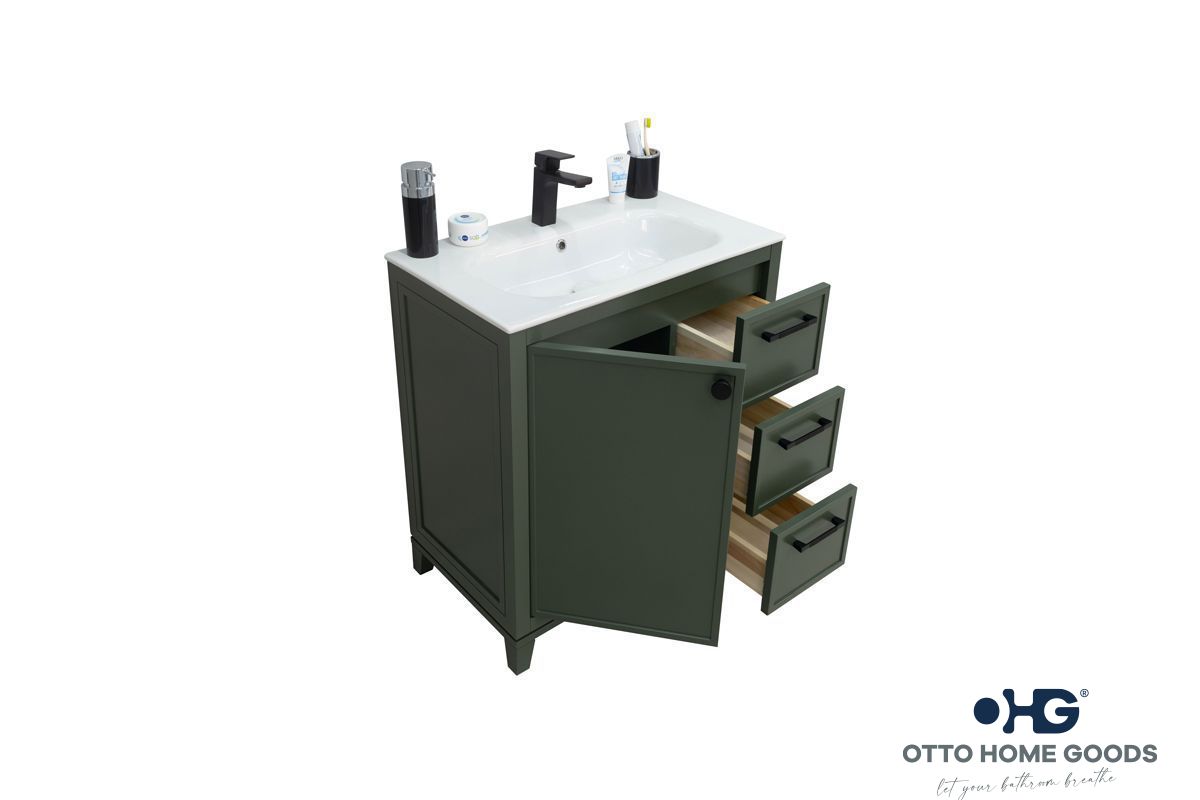 Frame Bathroom Cabinet - Pine Green 30" - 3