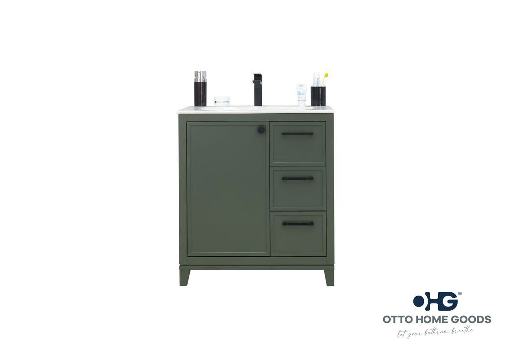Frame Bathroom Cabinet - Pine Green 30" - 4