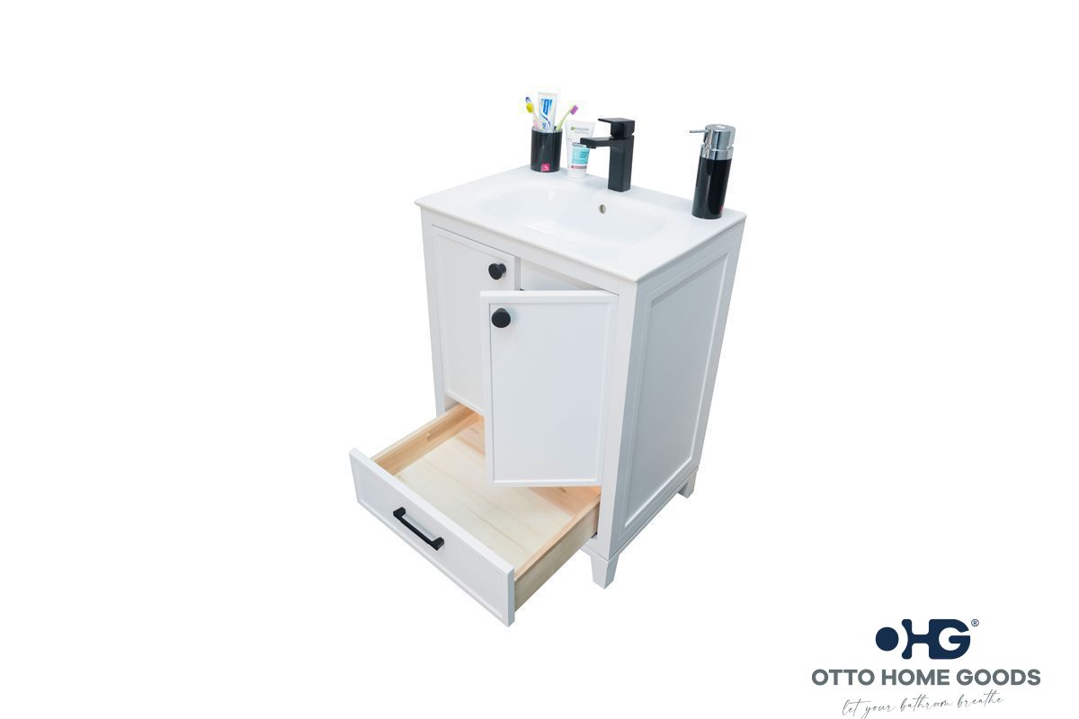 Frame Bathroom Cabinet - White 24" - 2
